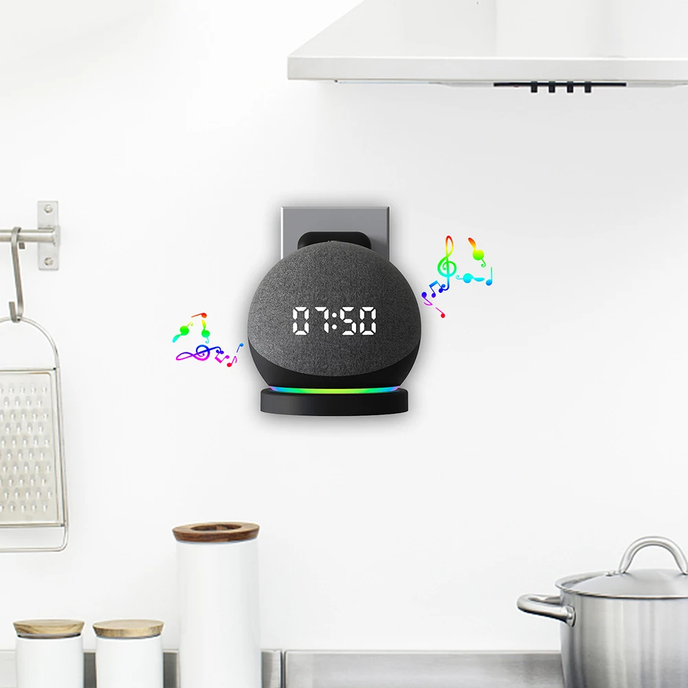 Amazon Speaker Echo Pop - プラスチック製スピーカーウォールマウント,ケーブル管理,省スペーススタンド,Amazon Echo Dot 5,4用アクセサリー